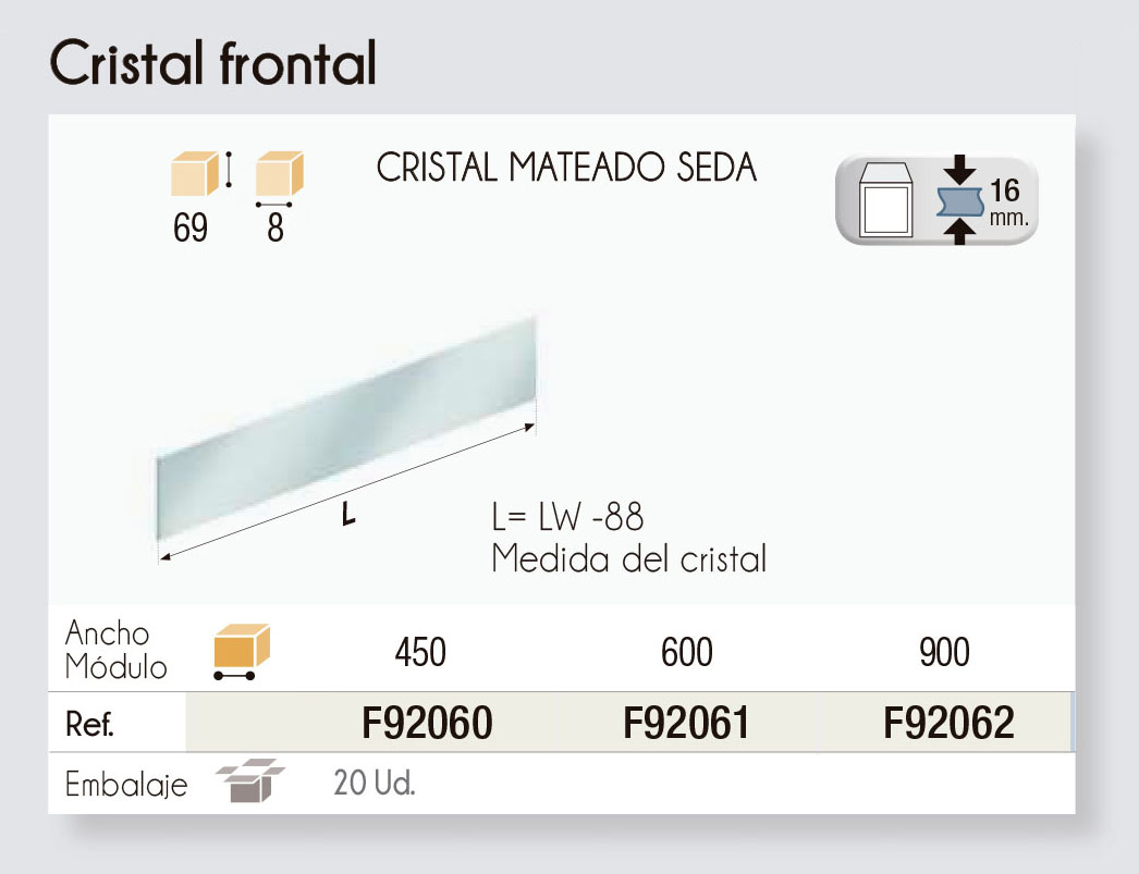 Caj N Altura Cristal Frontal Met - Style - CajÓn 151 Mm - Cristal Frontal