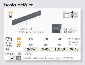 Caj N Altura Frontal Met - Style - CajÓn 151 Mm - Cristal Frontal