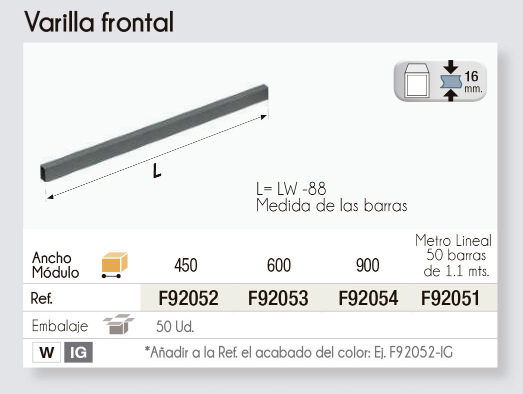 Caj N Altura Varilla Frontal - Style - CajÓn 151 Mm - Varilla Frontal