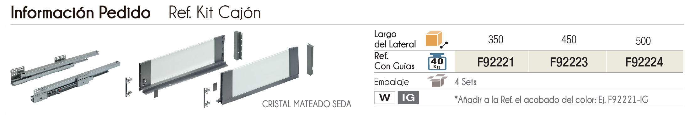 Ref Kit Cajon Cr - Style Box Cristal - CajÓn 70 Mm