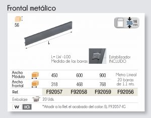 Style Cristal Frontal Met - Style Box Cristal - CajÓn Interior 184 Mm - Frontal Cristal