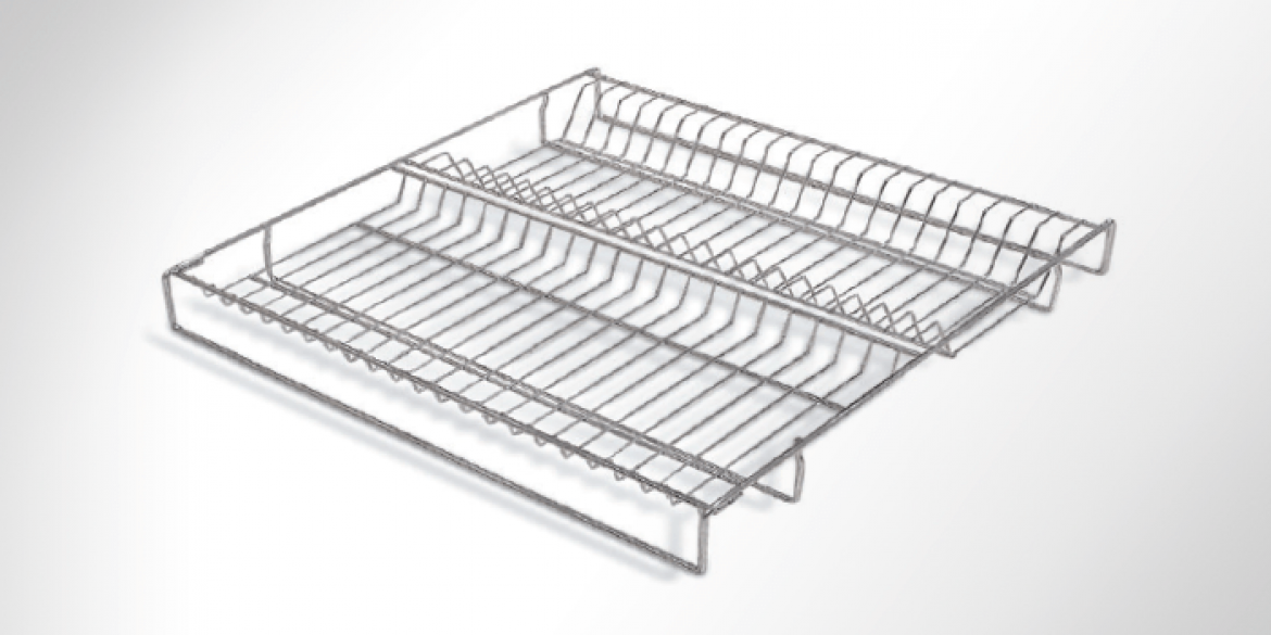 Pull-out wire draining rack for ball bearing runners