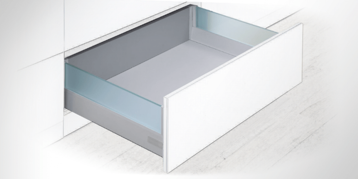 Pot-and-pan Drawer H = 184 mm. – Glass side 8 mm